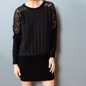 ALL SAINTS 100% silk and mohair long sleeve dress